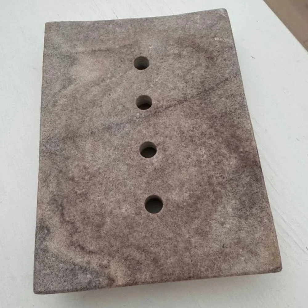 Natural Stone Soap Dish – Handcrafted, Heavyweight, Sandstone Look